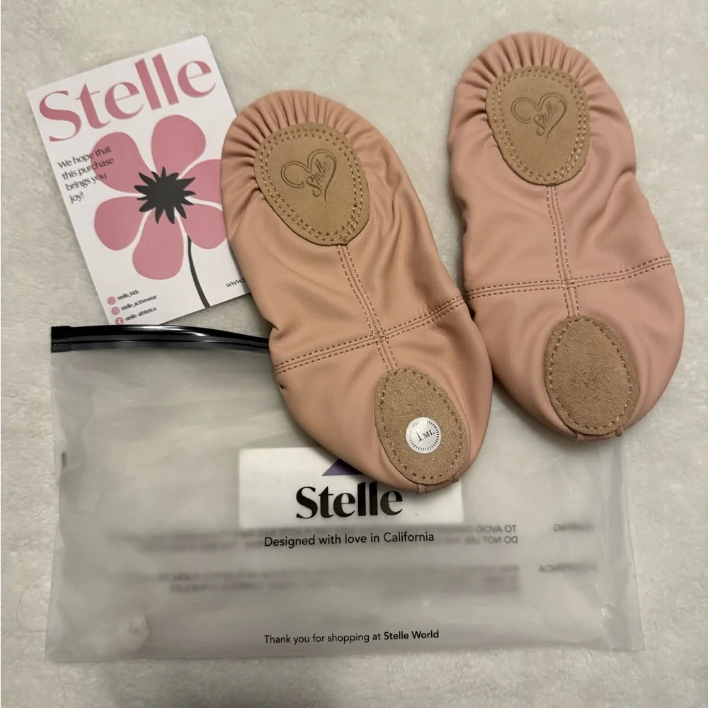 Stelle Ballet Slippers, split sole, ballet pink - size 1 girls